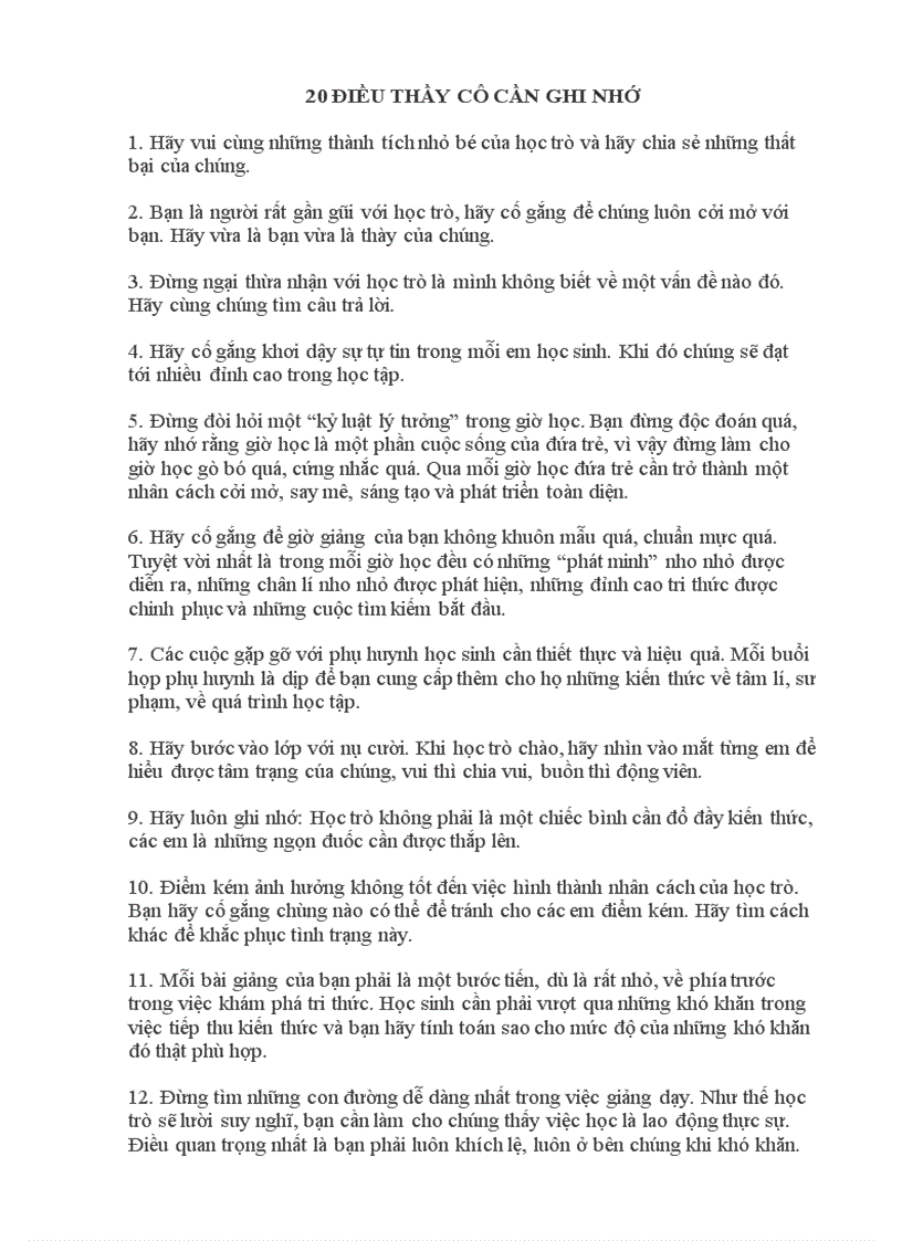 image for page Ơn điều cần nhớ khi bạn là GV