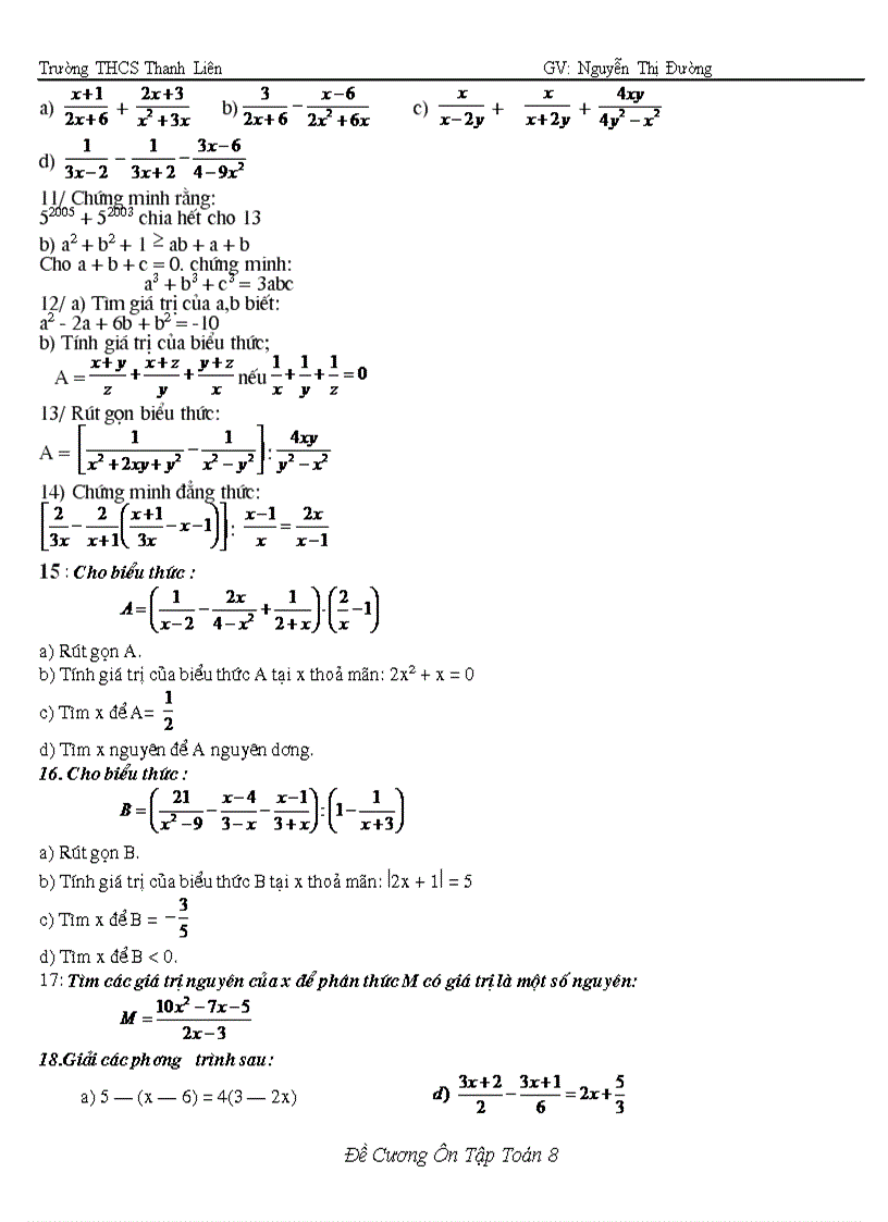 image for page Ôn Tâp hè Toán 8