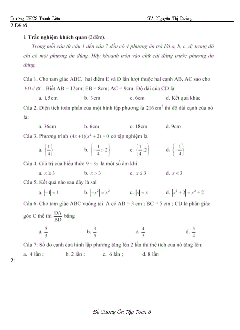 image for page Ôn Tâp hè Toán 8