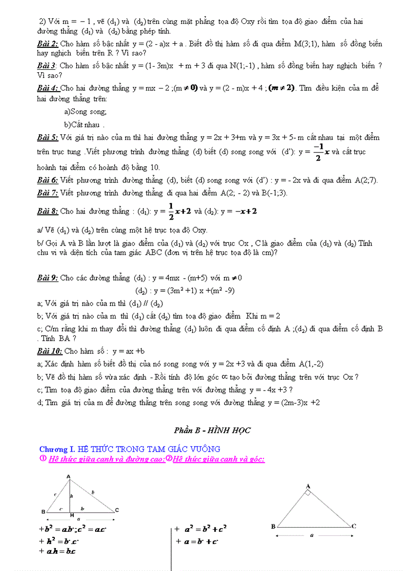 image for page Ôn tập học kỳ i toán 9