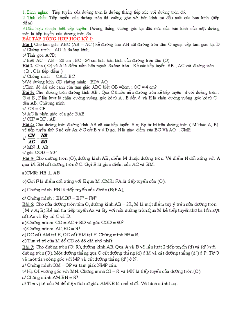 image for page Ôn tập học kỳ i toán 9