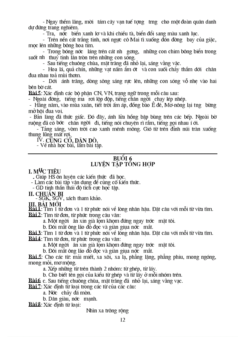 image for page Ôn tập kiên thức Tiếng Việt tiểu học cuối cấp