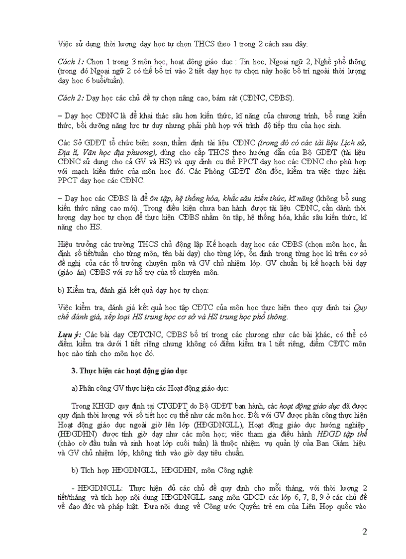 image for page Phân phối chương trình các môn học