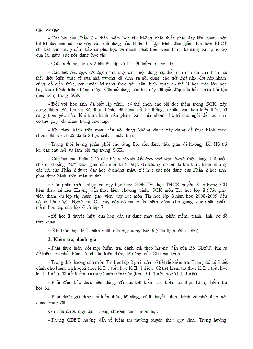 image for page Phân phối chương trình Tin học THCS