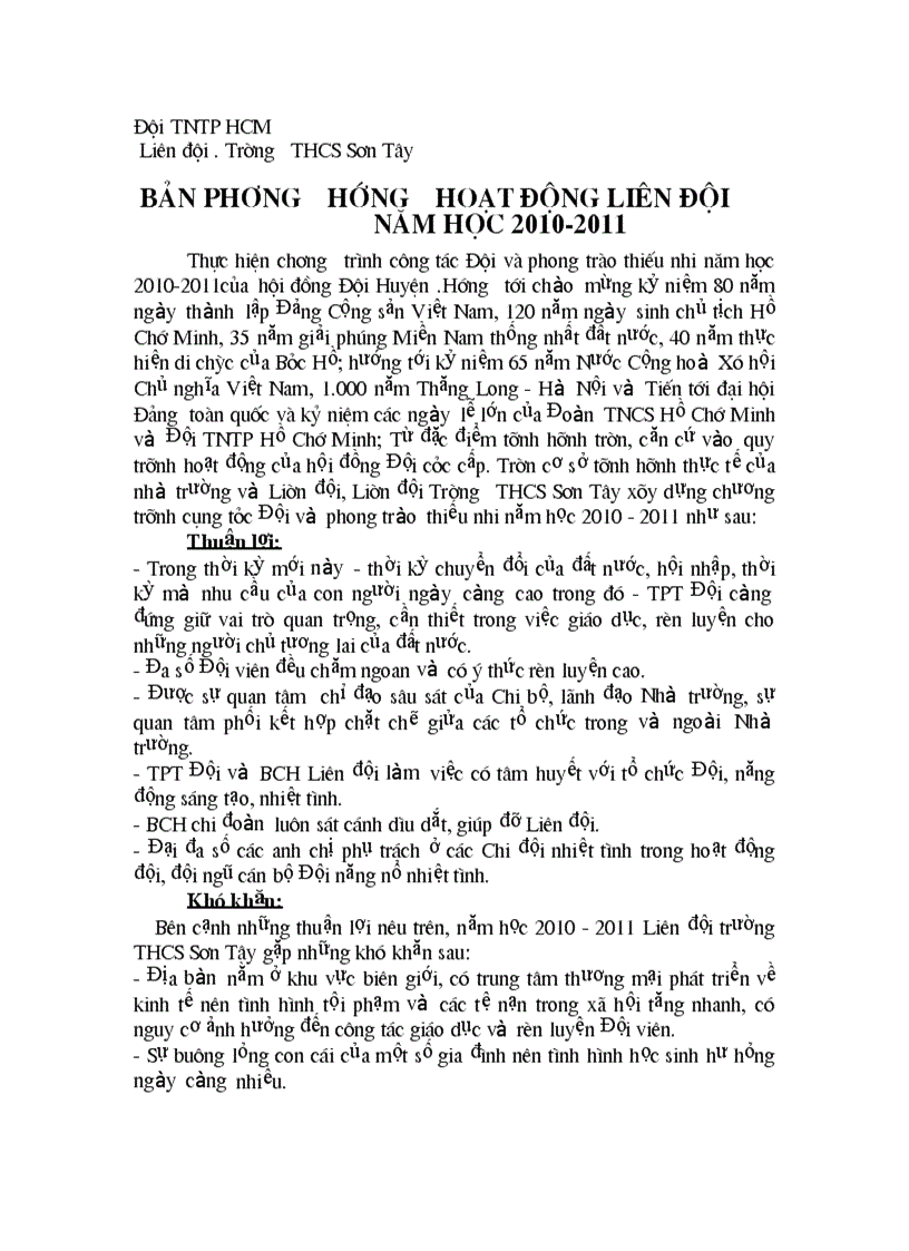 image for page Phuong huong hoat dong doi 2010 2011