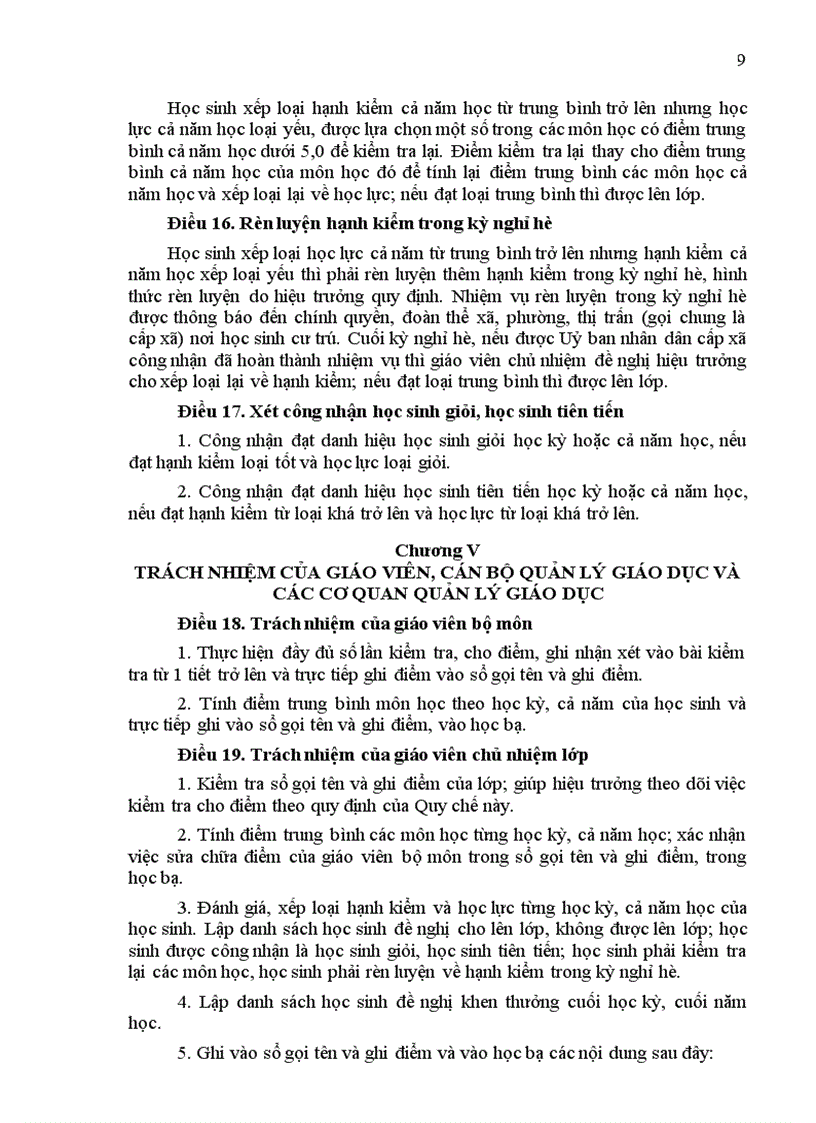 image for page Quy chế đánh giá xếp loại học sinh trung học cơ sở và học sinh trung học phổ thông