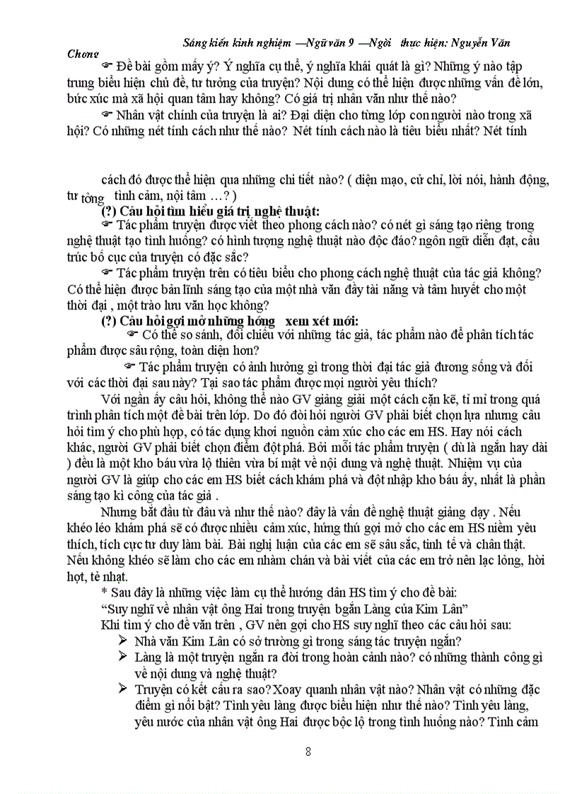 image for page SKKN Cách làm bài văn Nghị Luận Ngữ văn 9