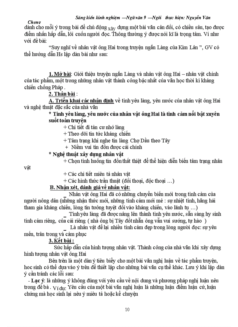 image for page SKKN Cách làm bài văn Nghị Luận Ngữ văn 9