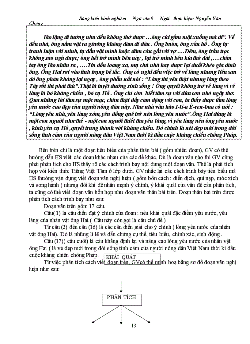 image for page SKKN Cách làm bài văn Nghị Luận Ngữ văn 9