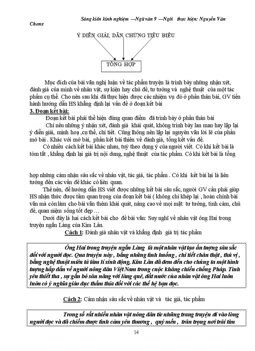 image for page SKKN Cách làm bài văn Nghị Luận Ngữ văn 9