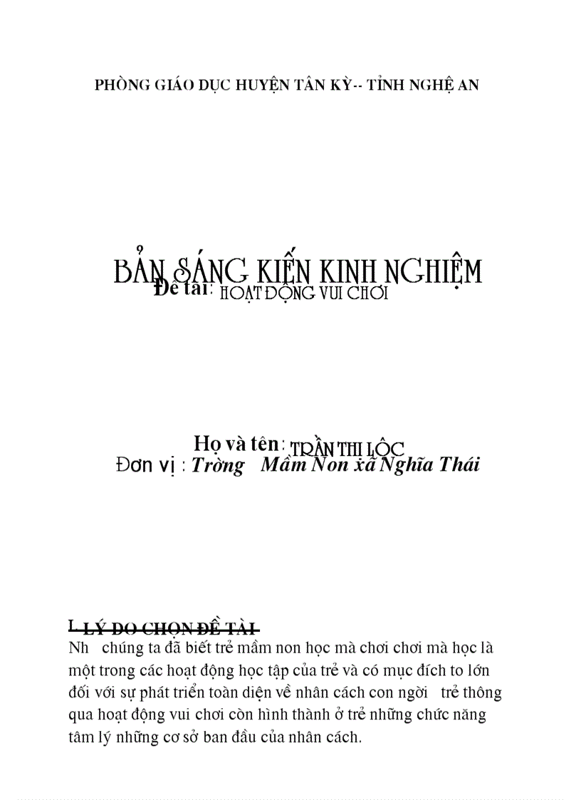 image for page SKKN Hoạt động vui chơi