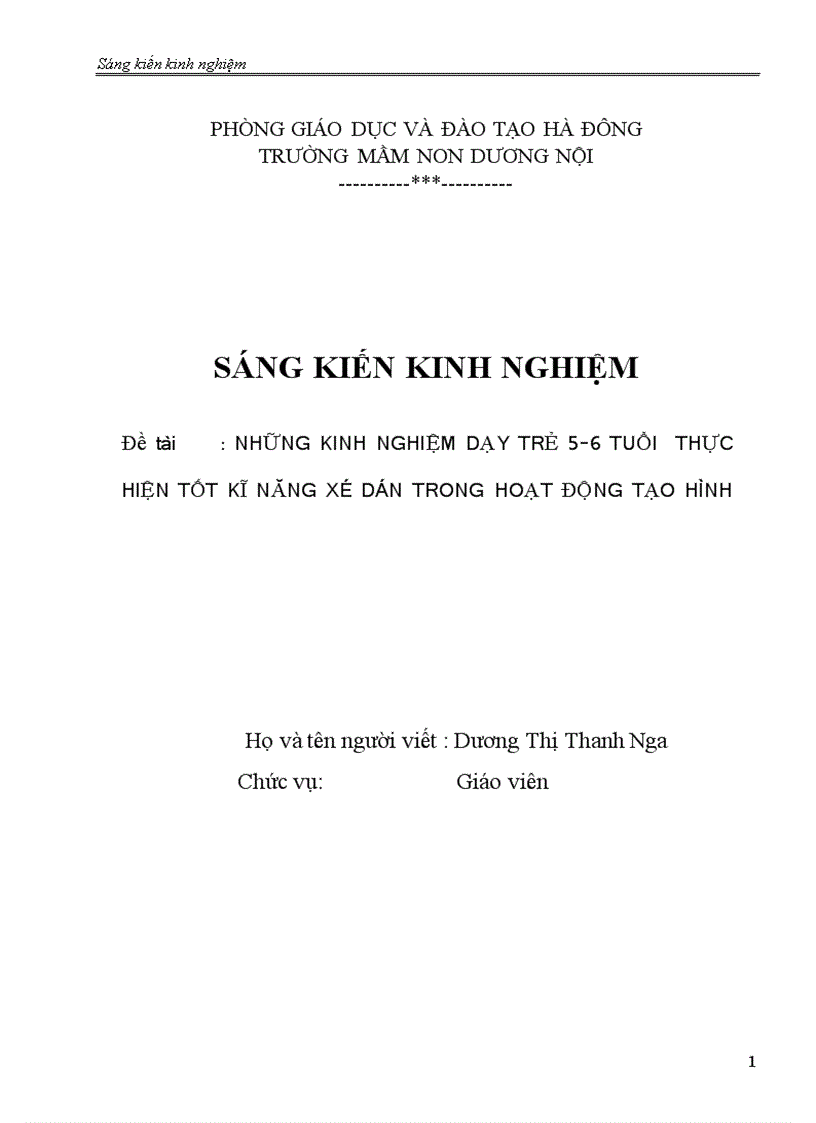 Skkn tạo hình