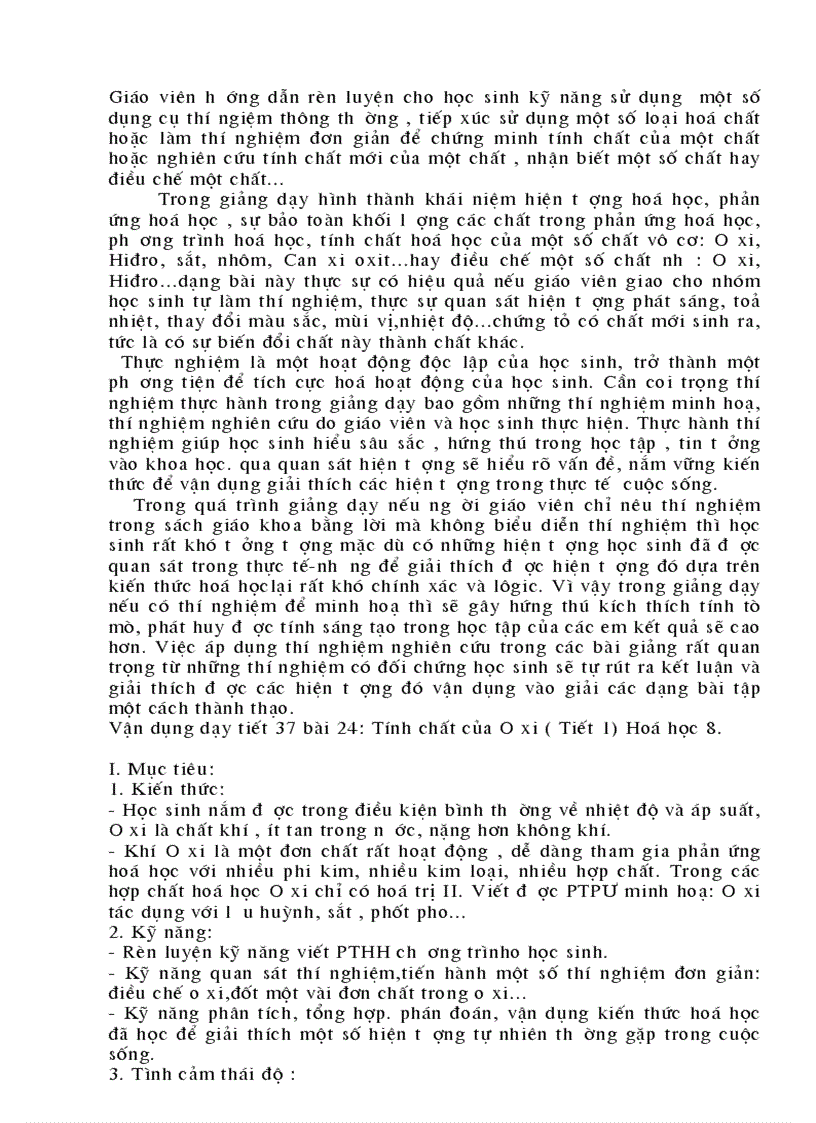 image for page Sử dụng đồ dùng dạy học trong dạy học môn Hoá