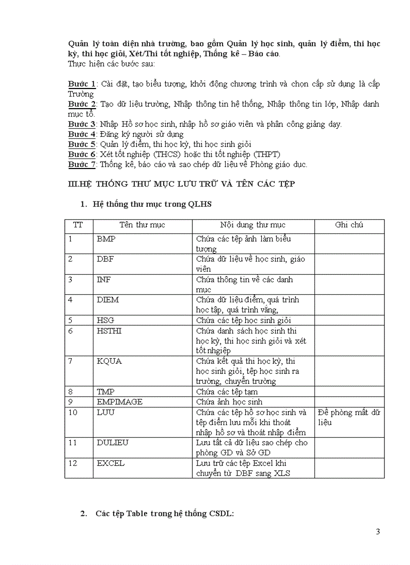 Tài liệu tập huấn QLHS