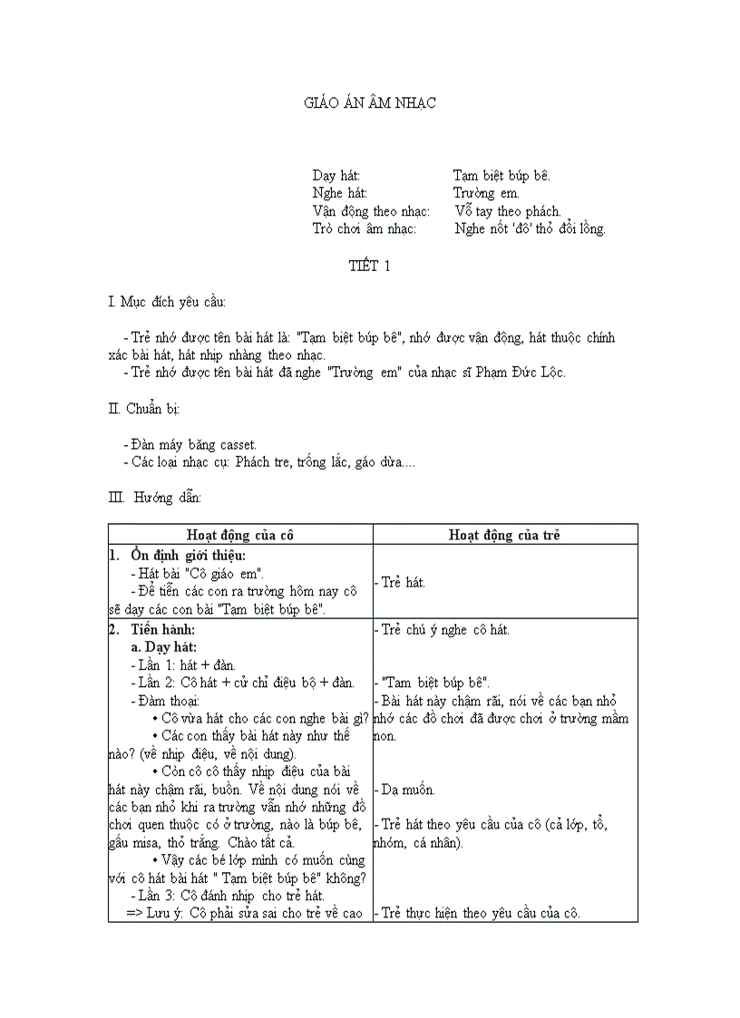 Tạm Biệt Bup Be
