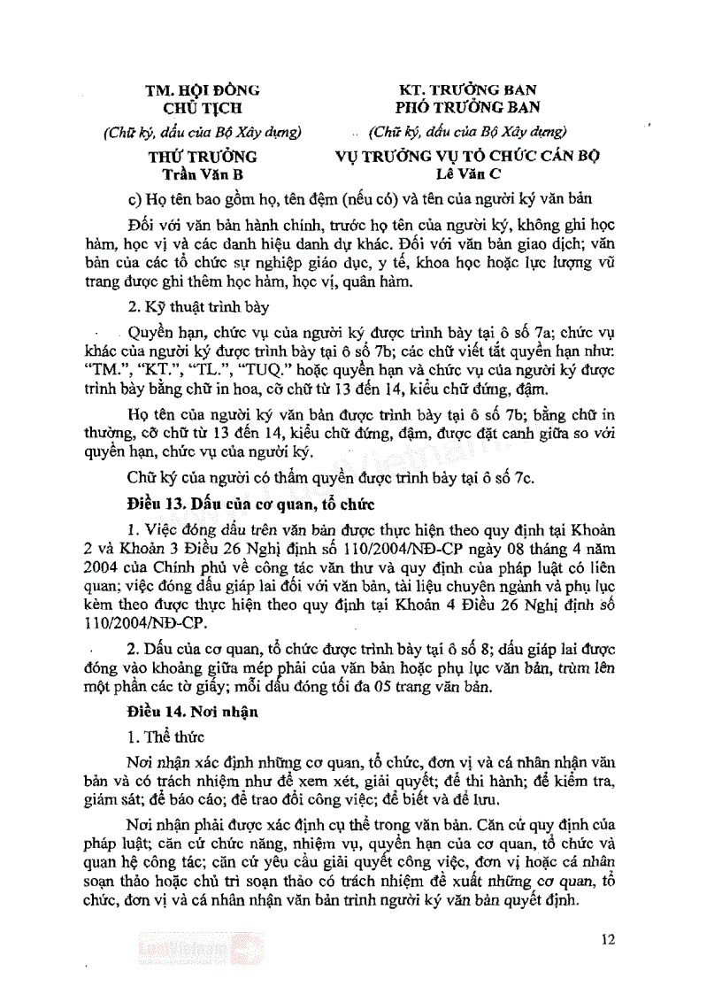 image for page Thông tư 01 Hướng dẫn thể thức trình bày văn bản