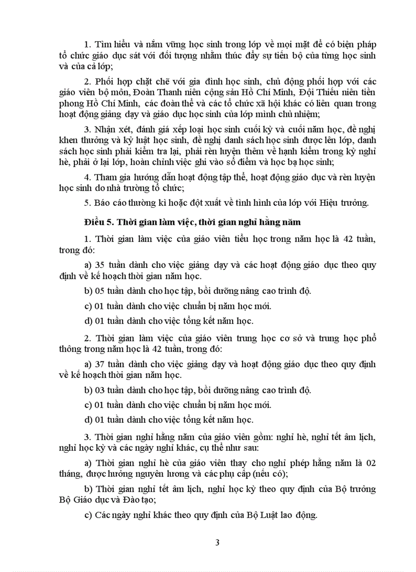 image for page Thông tư Ban hành Quy định về chế độ làm việc đối với giáo viên phổ thông