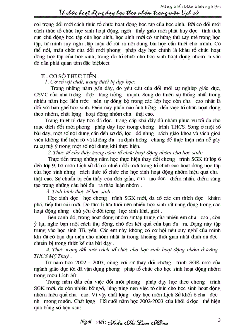 image for page Tổ chức hoạt động dạy học theo nhóm trong môn Sử