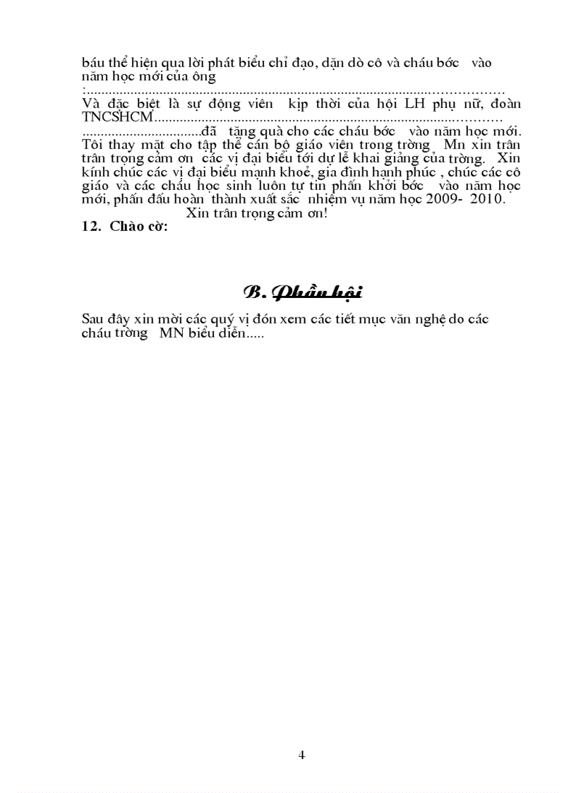 image for page Tổ chức lễ khai giảng năm học 2009 2010