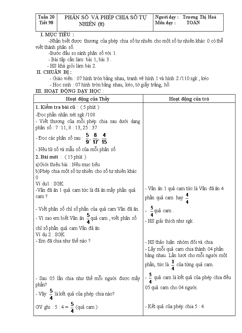 image for page Toán 4 Phân số