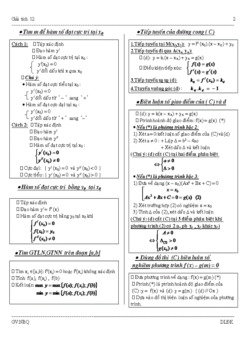 image for page Tóm tắt Giải tích lớp 12