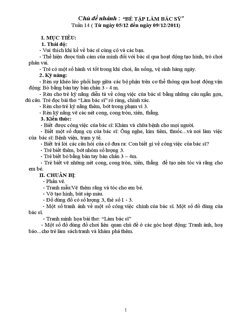 image for page Tuần 14 Bé tập làm bác sỹ