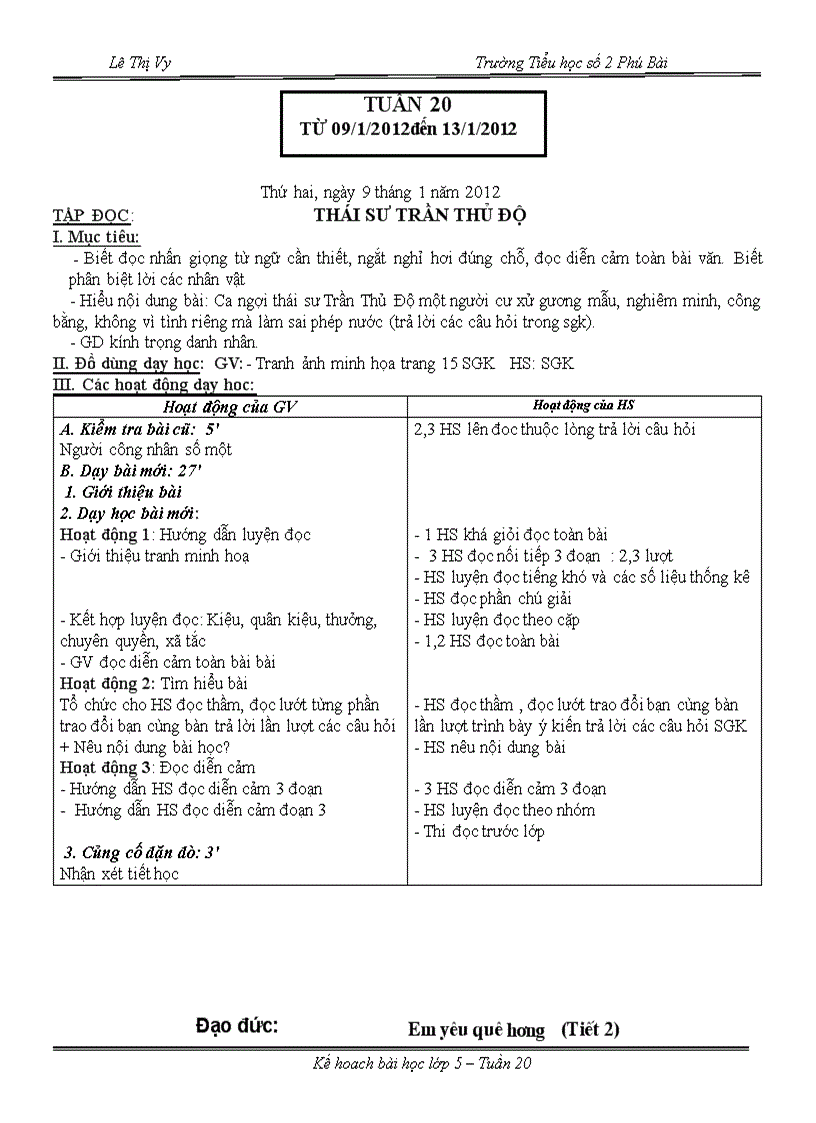 image for page Tuần 20 Giáo án lớp 5 CKTKN GDKNS