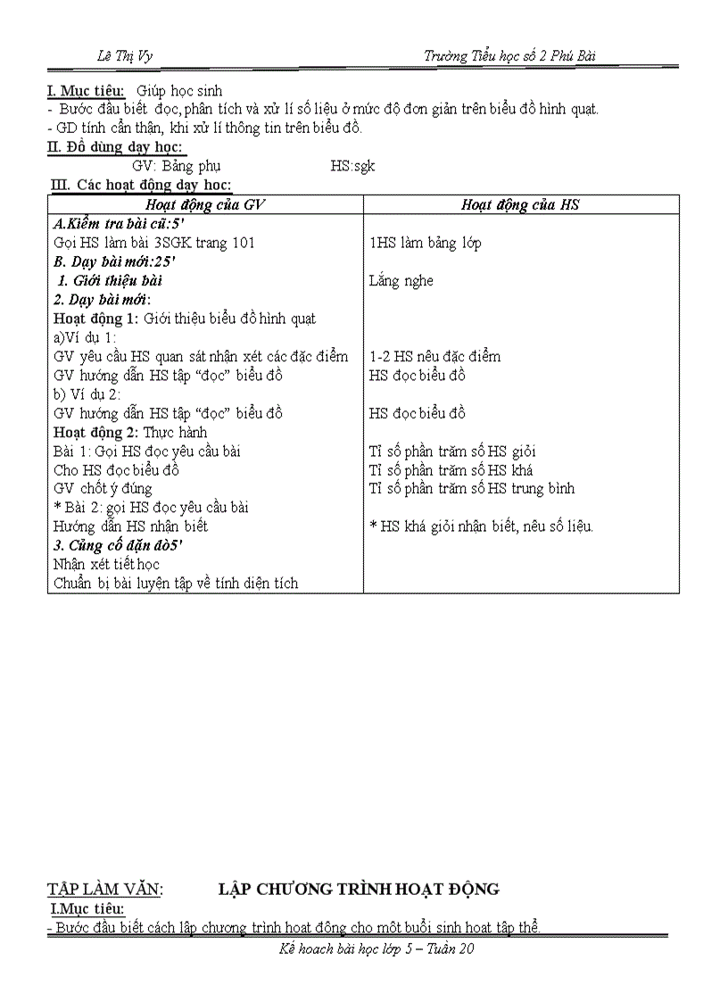 image for page Tuần 20 Giáo án lớp 5 CKTKN GDKNS