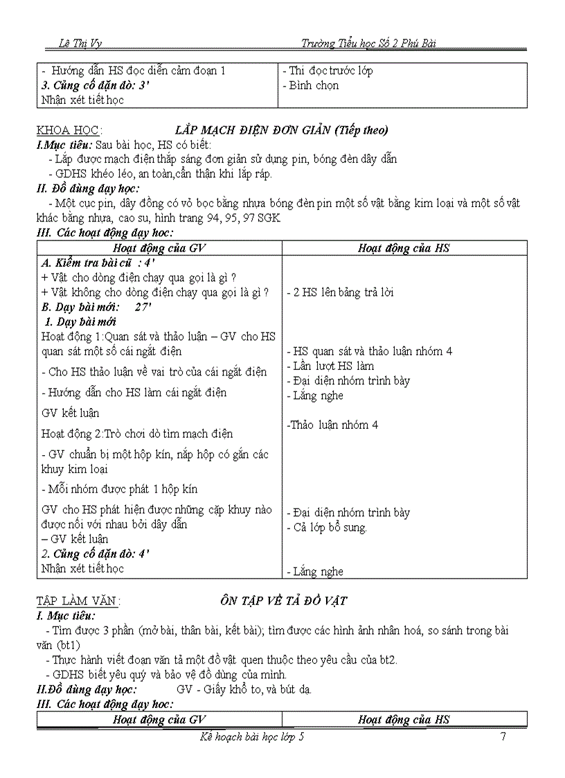 image for page Tuần 24 Giáo án lớp 5 CKTKN