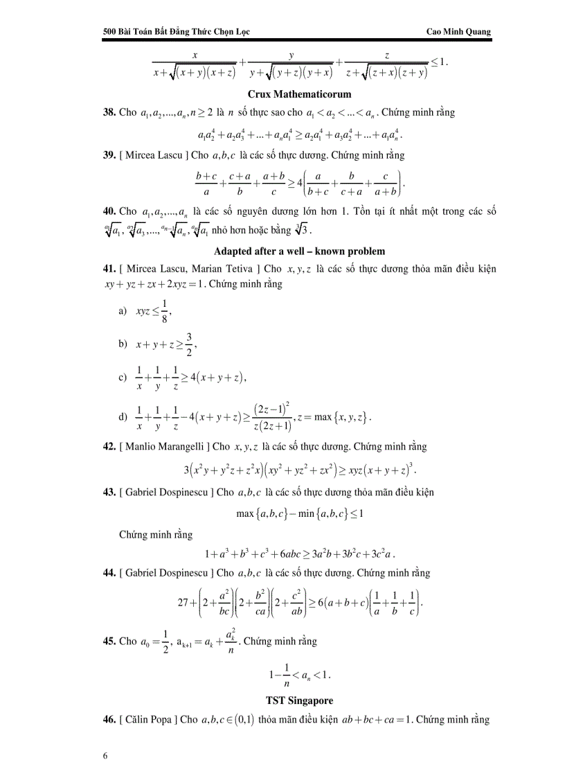 image for page Tuyên tập các bài toán bất đẳng thức