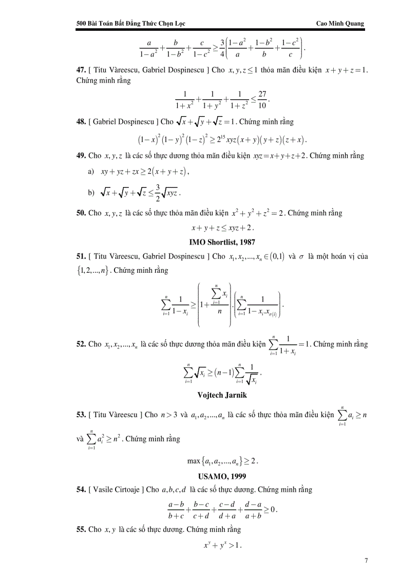 image for page Tuyên tập các bài toán bất đẳng thức