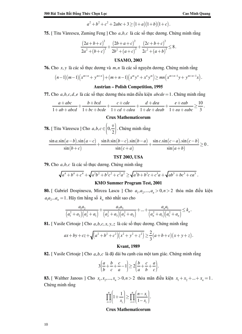 image for page Tuyên tập các bài toán bất đẳng thức