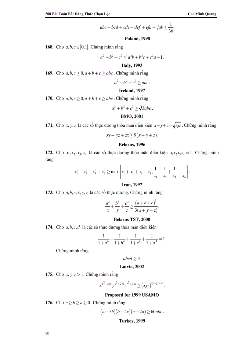 image for page Tuyên tập các bài toán bất đẳng thức