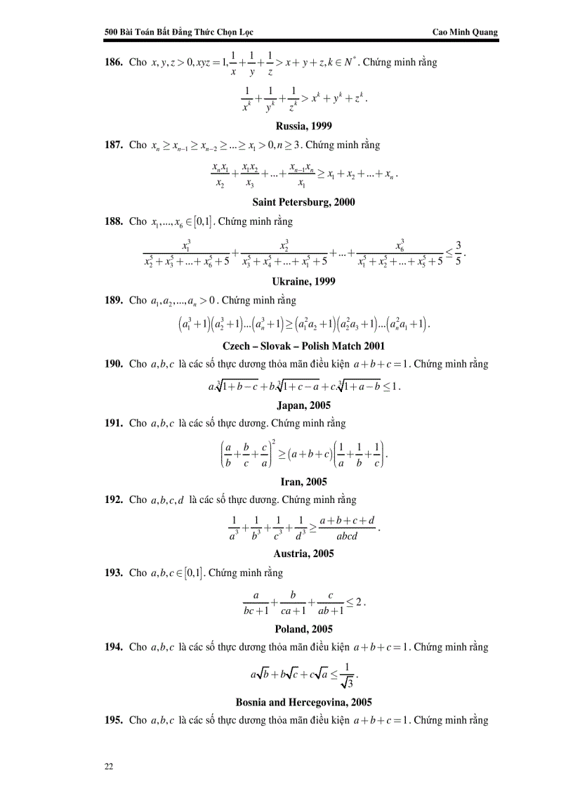 image for page Tuyên tập các bài toán bất đẳng thức