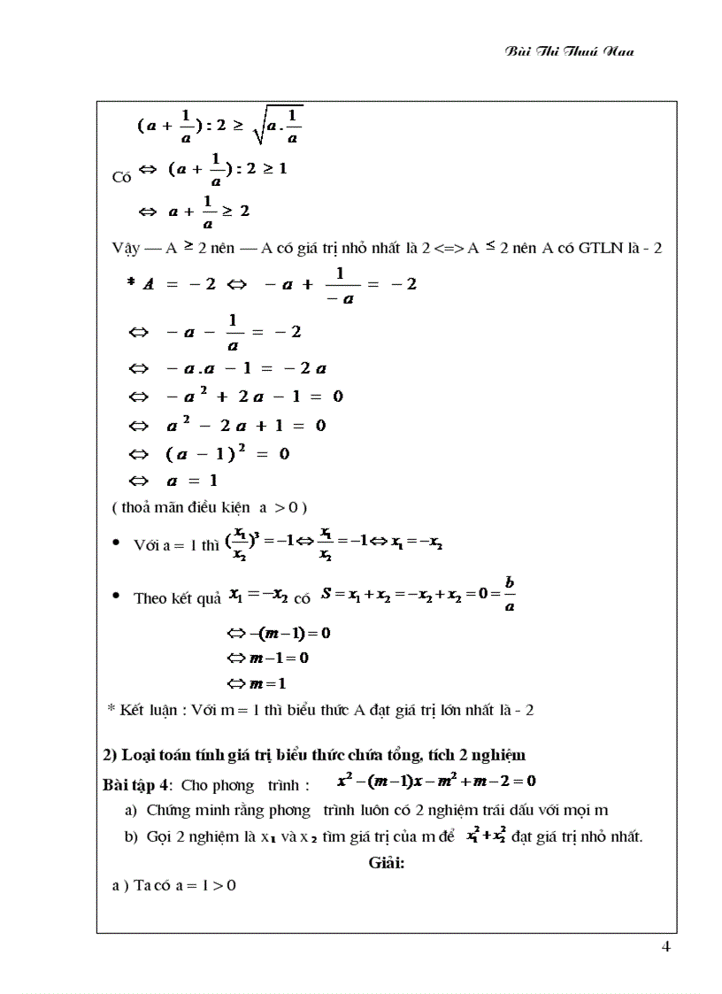 image for page Ứng dụng hệ thức viet