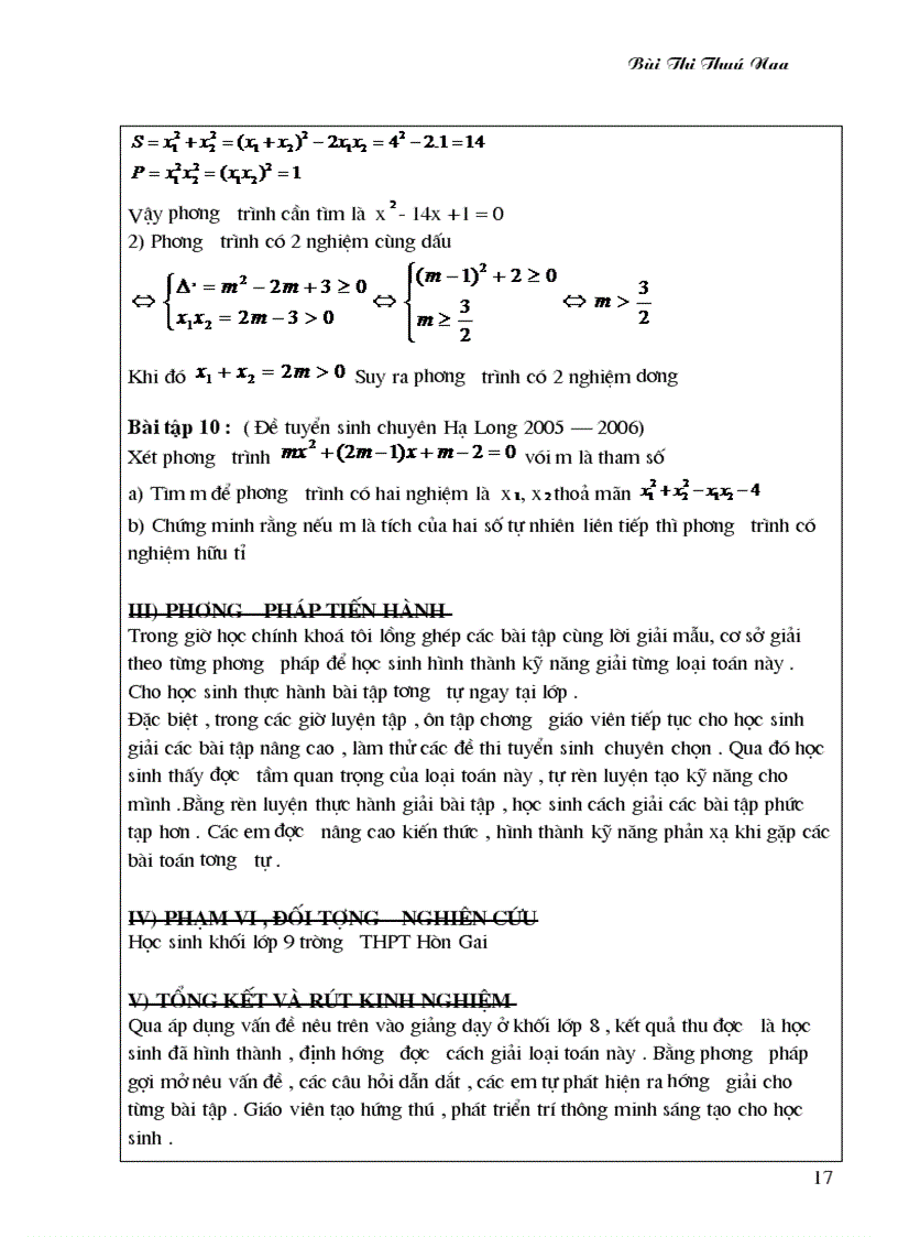 image for page Ứng dụng hệ thức viet