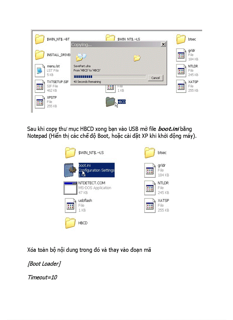 image for page USB 2 in 1 SetUP XP và Hirent Boot CD 9 9