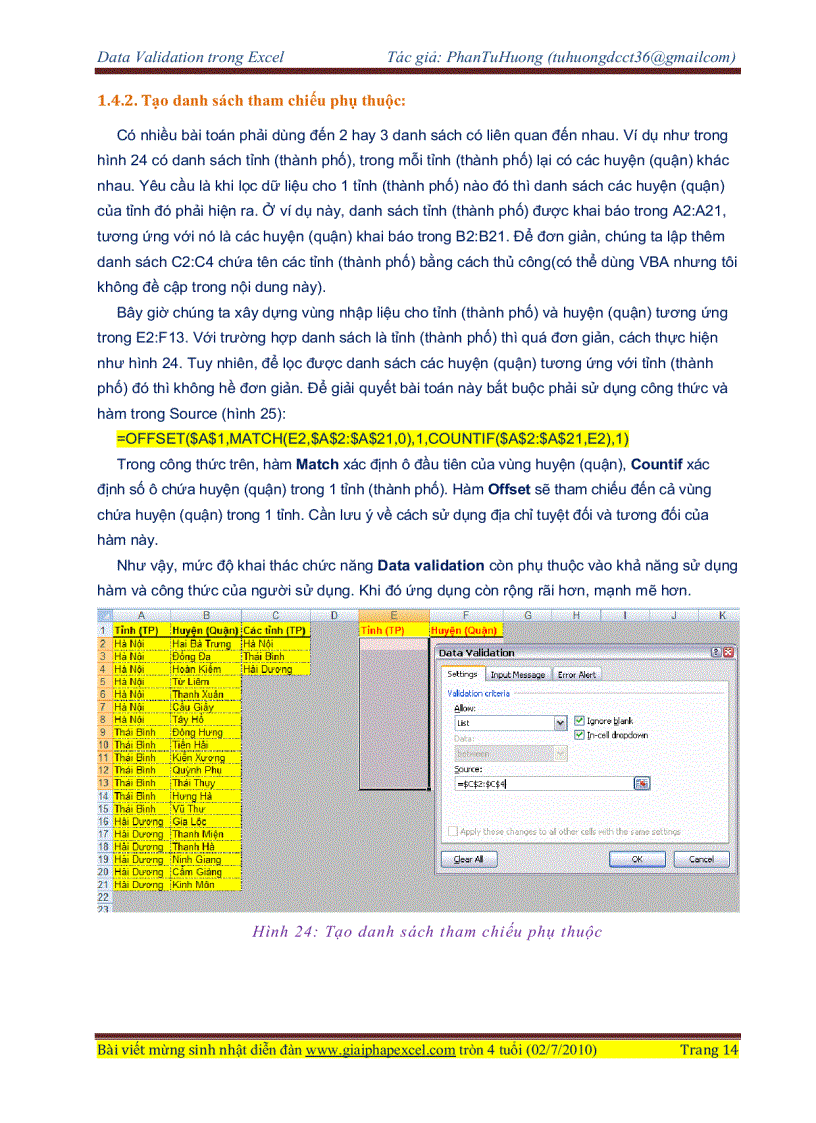 image for page Validation Excel