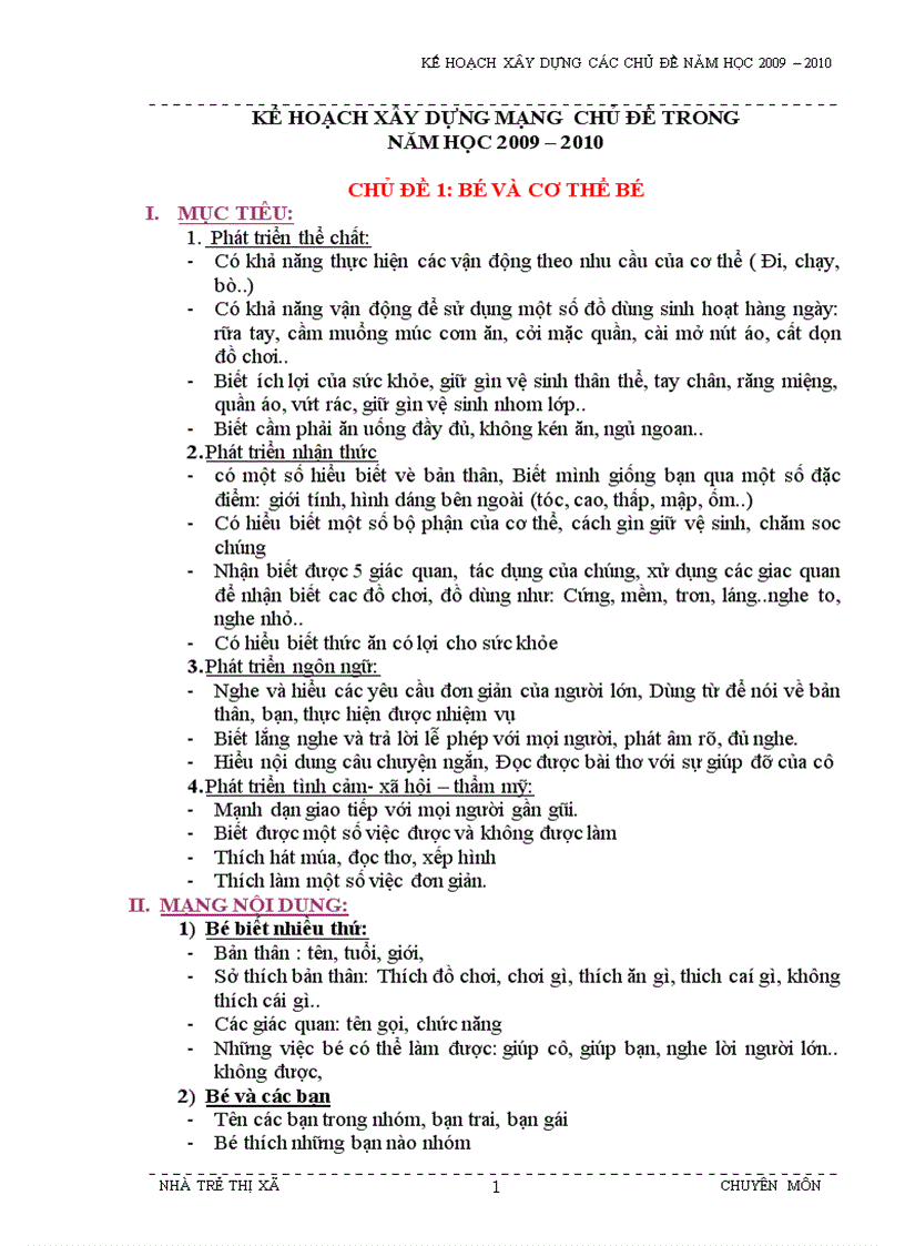 image for page Xây dựng mạng nội dung và hoạt động nhà trẻ