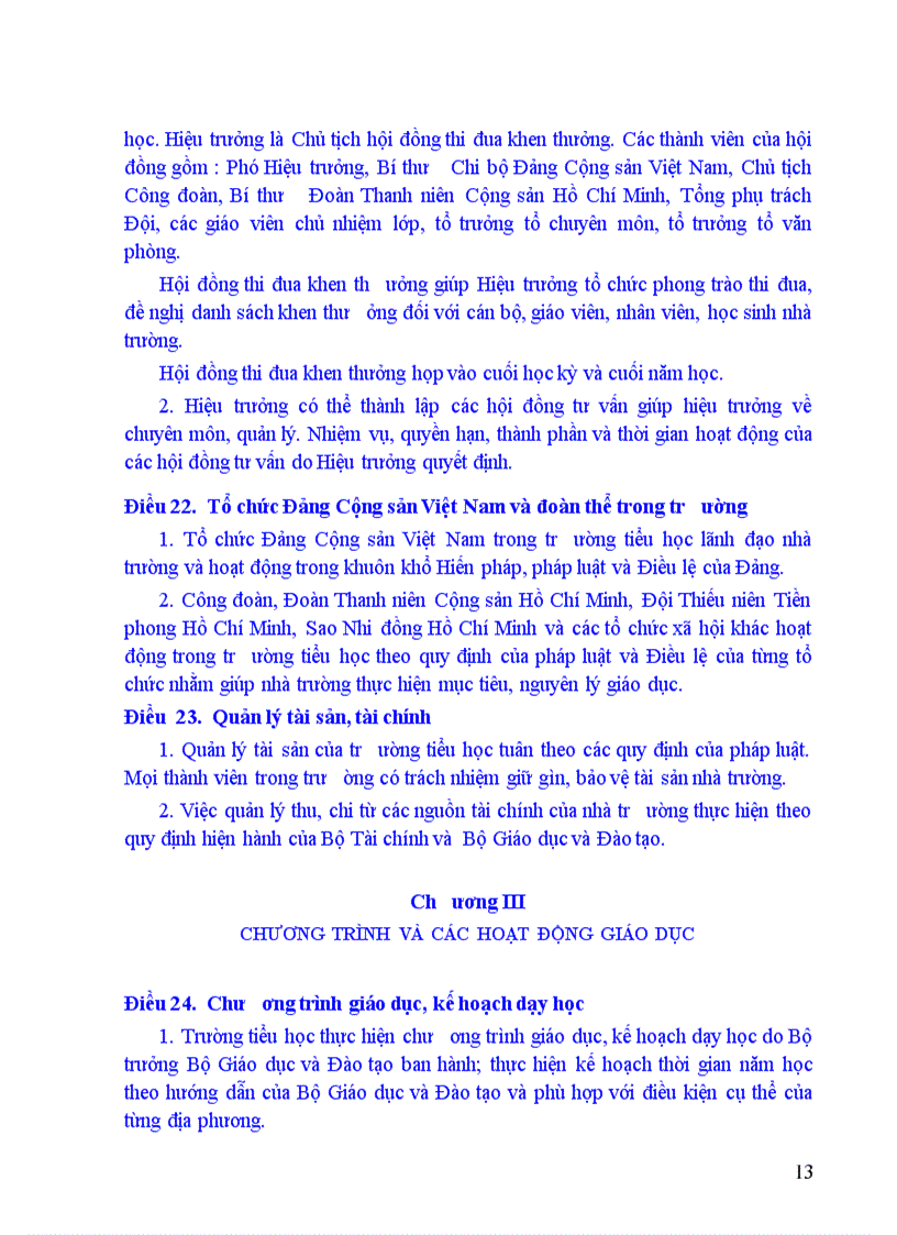 image for page Điều lệ trường tiểu học 1