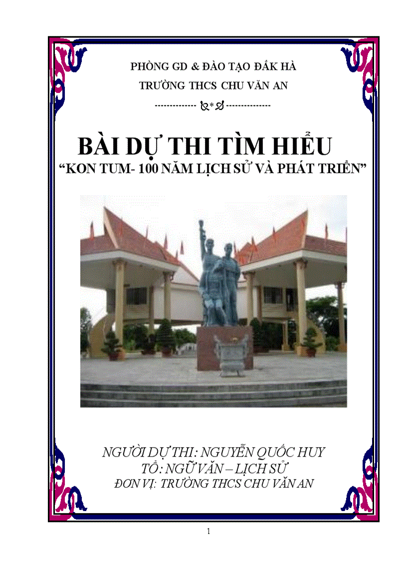 Bai thi tim hieu lich su kon tum