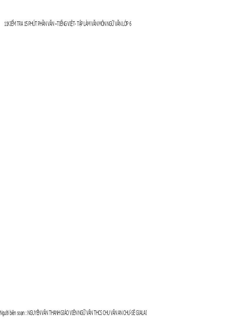 image for page Bổ sung ma trận kiểm tra 15 phút ngữ văn 6