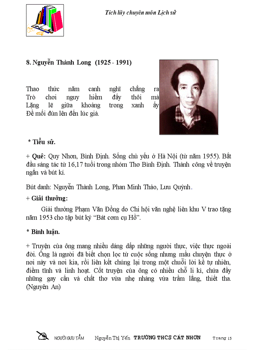 image for page Chan dung va tieu su cac nha van viet nam tieu bieu