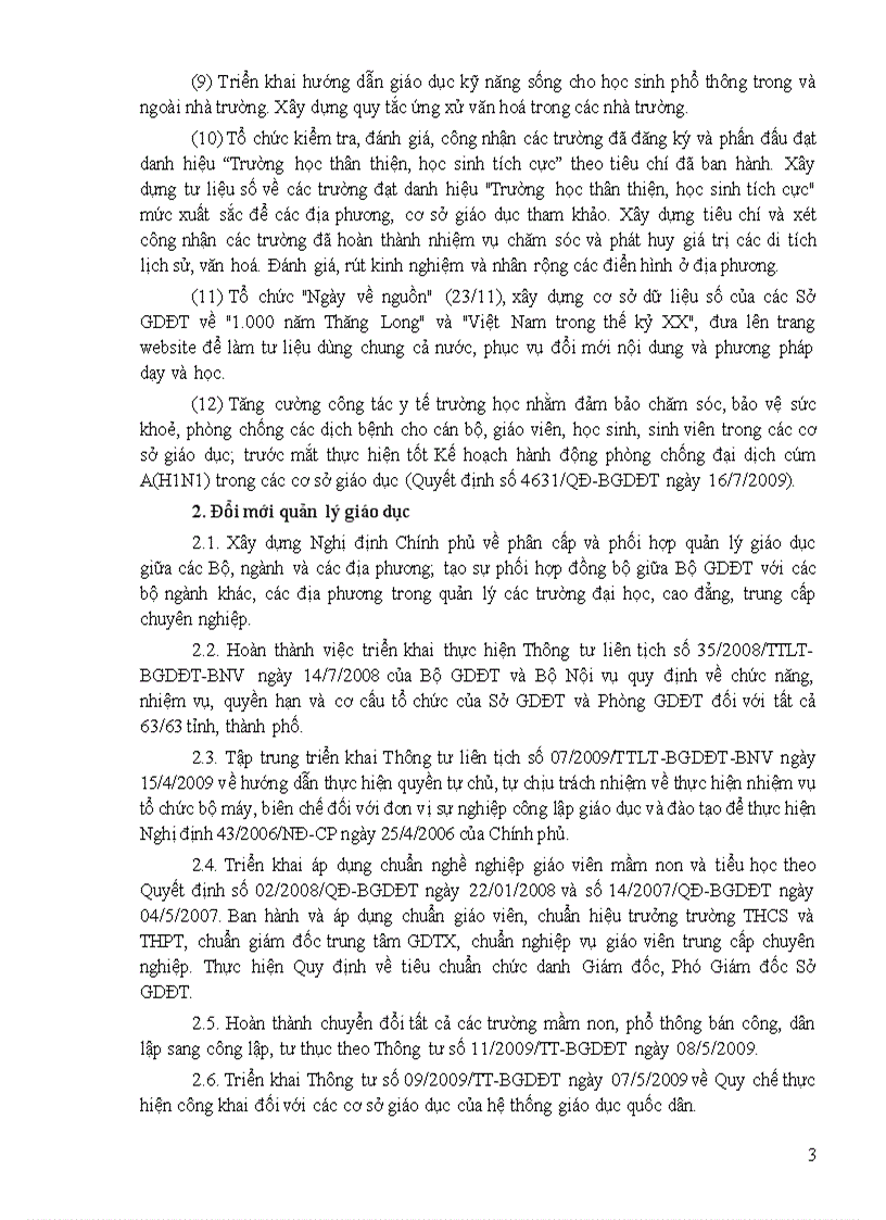 image for page Chi thị nhiệm vụ năm học của GDMN GDPT GDTX GDCN năm học 2009 2010