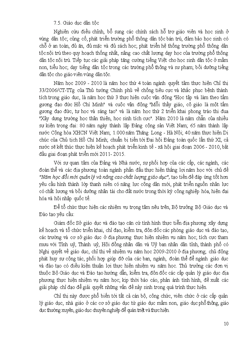 image for page Chi thị nhiệm vụ năm học của GDMN GDPT GDTX GDCN năm học 2009 2010