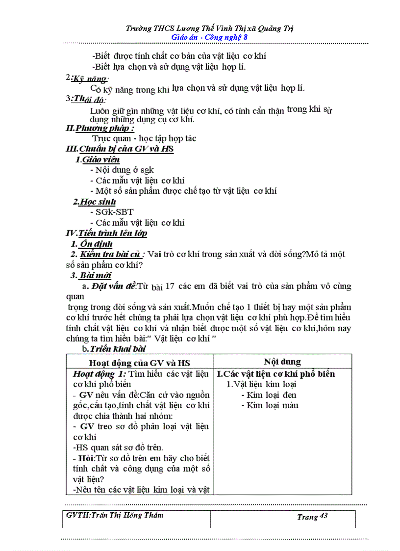 image for page Công nghệ 8 từ tiết 1 đến tiết 43