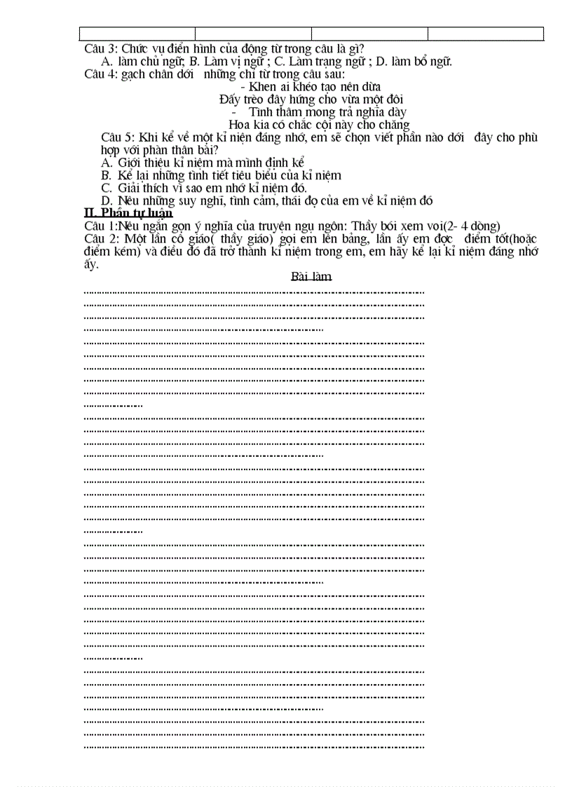 image for page Đề cương ôn tập ngữ văn 6 kì I