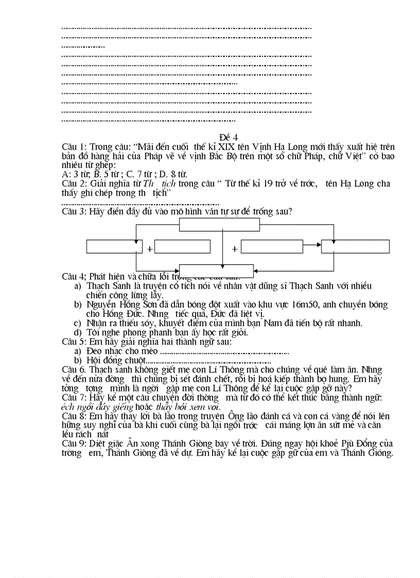 image for page Đề cương ôn tập ngữ văn 6 kì I