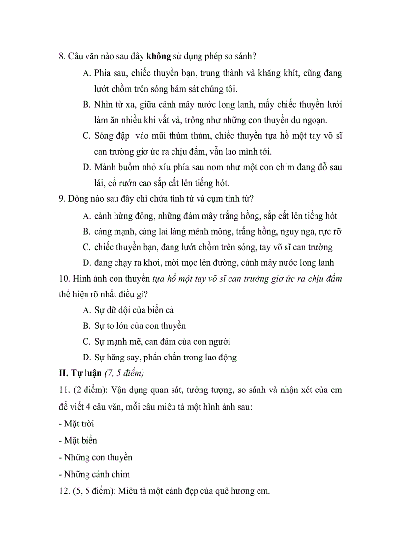 image for page Đề HKII Ngữ văn 6 2