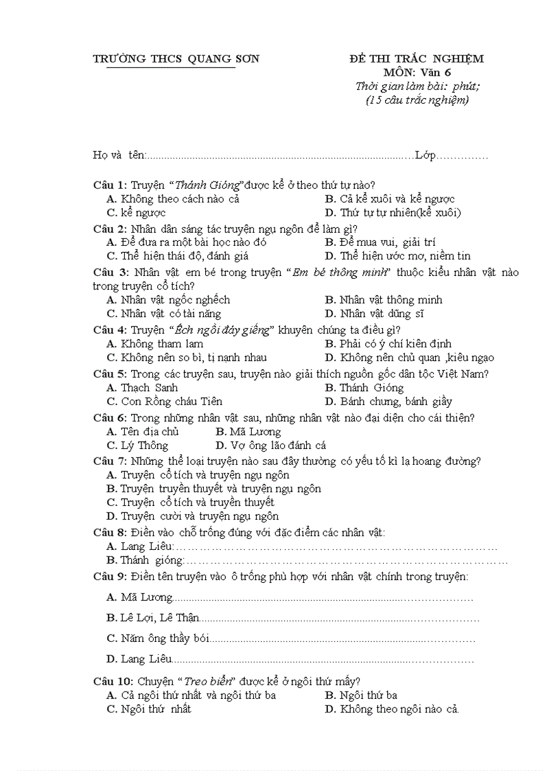 image for page Đề kiểm tra tắc nghiệm 15 phút